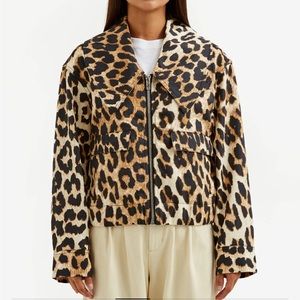 Ganni printed canvas short jacket